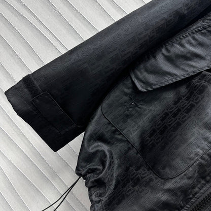 jacquard hooded storm jacket