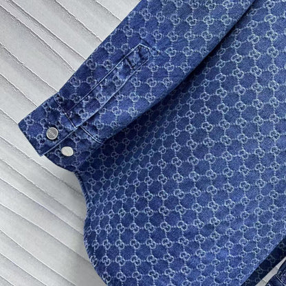 25 new hot diamond jacquard denim shirt
