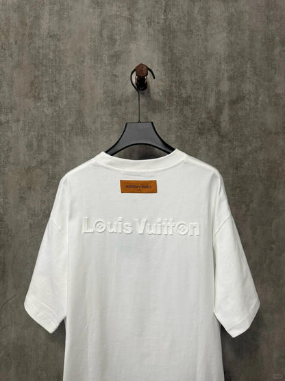 25ss front and rear logo 3D laminated short sleeved shirt