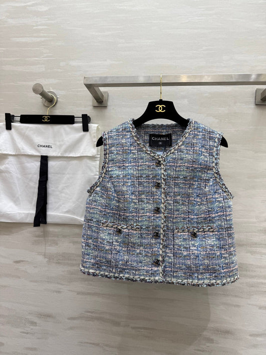 Colorful tweed vest