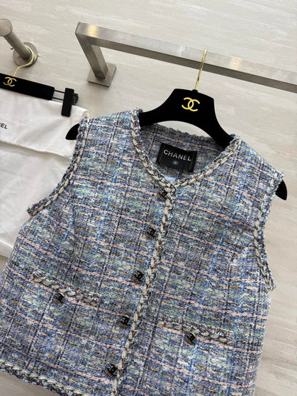 Colorful tweed vest