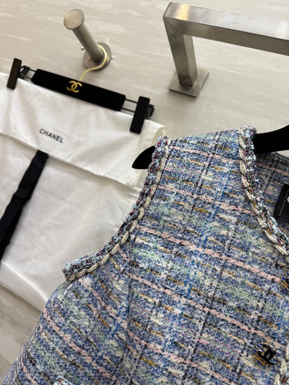 Colorful tweed vest