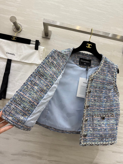 Colorful tweed vest