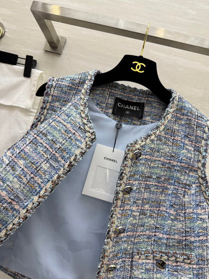 Colorful tweed vest