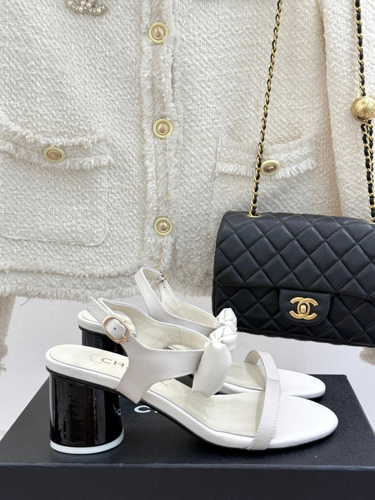 C Chunky One Strap Heel Sandals