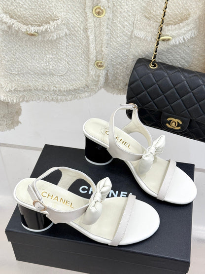 C Chunky One Strap Heel Sandals