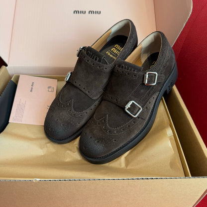 Co-branded Brogue Sculpted Aged Suede Pumps