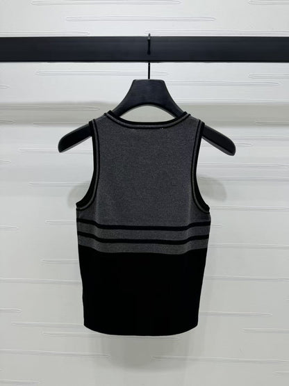 Colorblock knitted vest