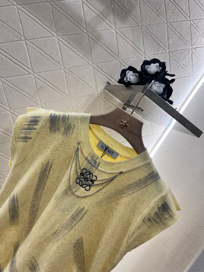 👚25SS New Round Neck Knitted Short Sleeve Wool Material