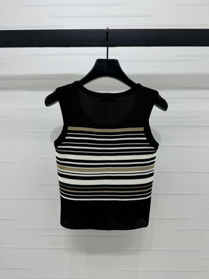 25 Spring/Summer U-neck striped knitted vest