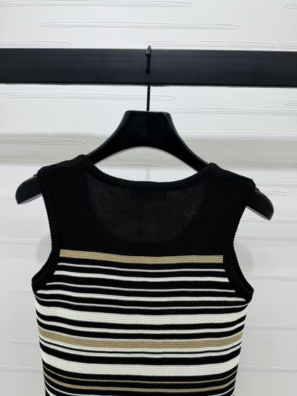 25 Spring/Summer U-neck striped knitted vest