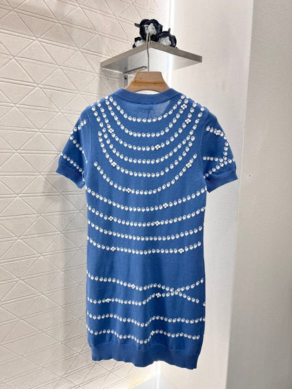 25ss Jacquard knit dress with pendant
