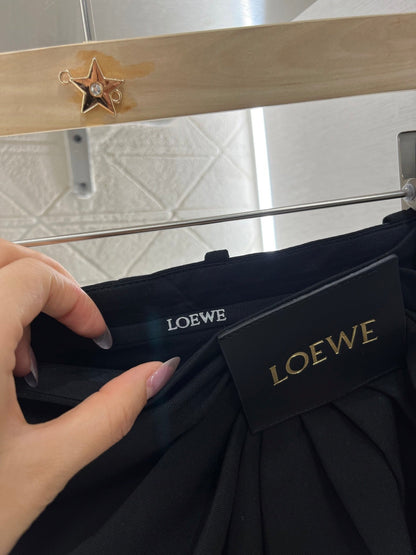25ss leather label pleated fashionable suit skirt