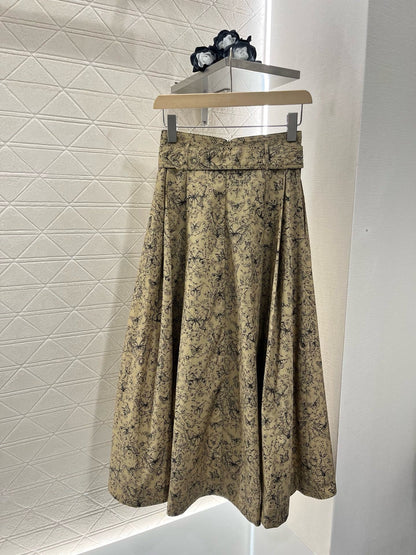 25SS New Arrival Printed Belt Dress