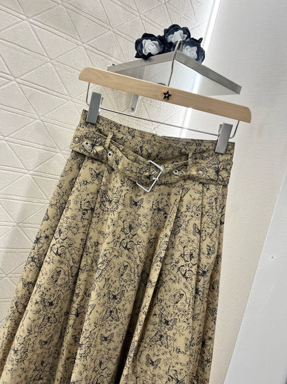 25SS New Arrival Printed Belt Dress