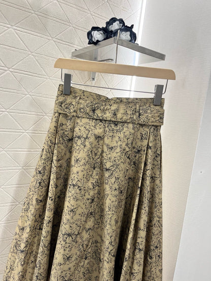25SS New Arrival Printed Belt Dress