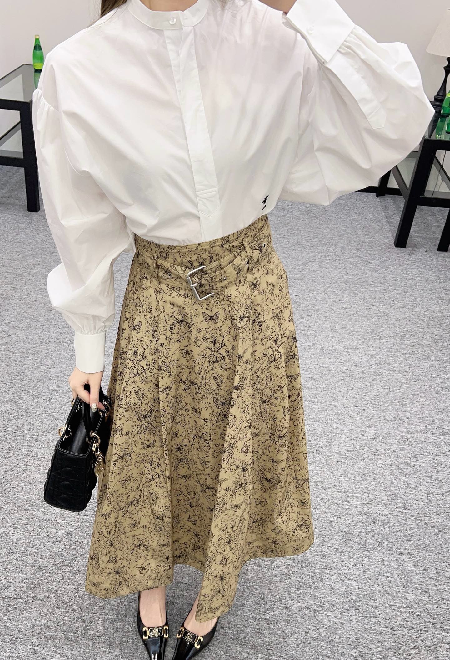 25SS New Arrival Printed Belt Dress