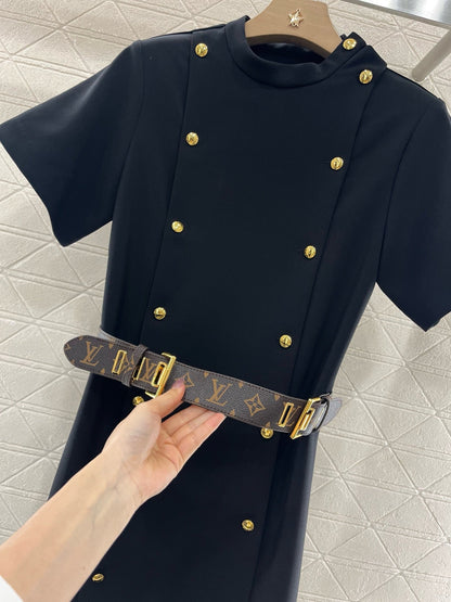 25SS New Arrival 2025SS Belted Double Breasted Dress