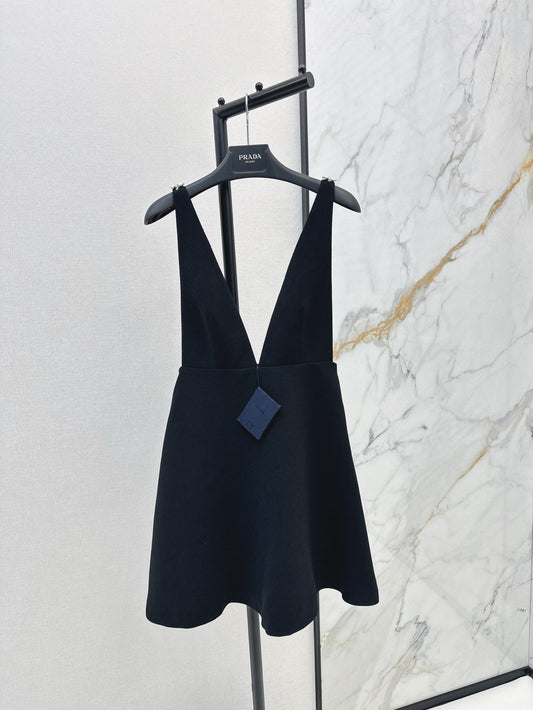 25ss Deep V Diamond Flower Sling Dress