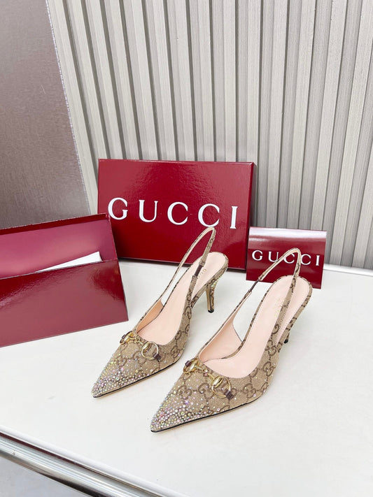 Classic pattern diamond stiletto high heels