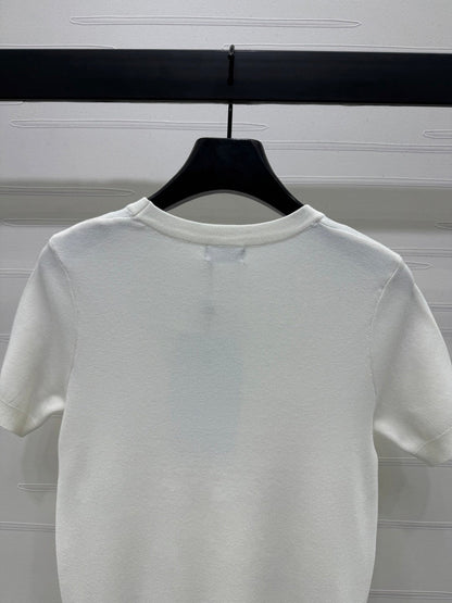 Double C hollow knit short sleeves
