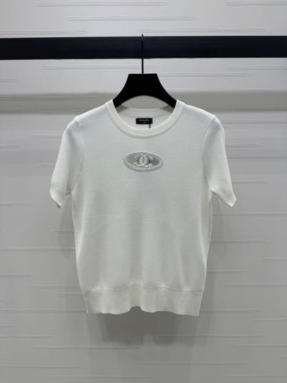 Double C hollow knit short sleeves