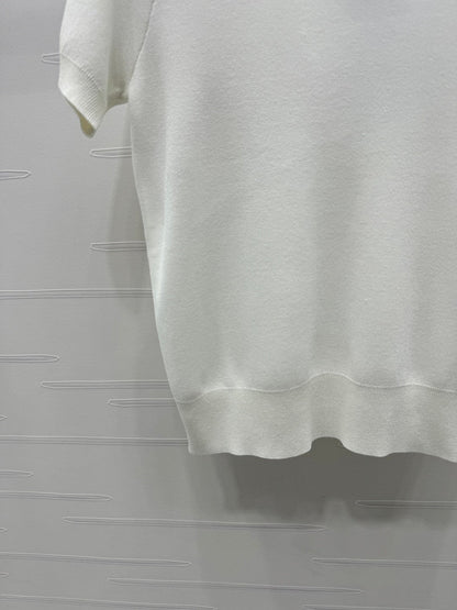 Double C hollow knit short sleeves