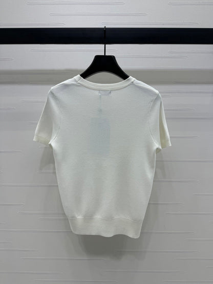 Double C hollow knit short sleeves