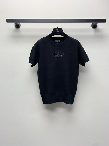 Double C hollow knit short sleeves
