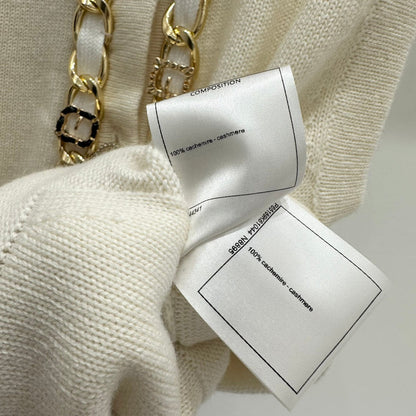 Heavy-craft gold chain cashmere vest