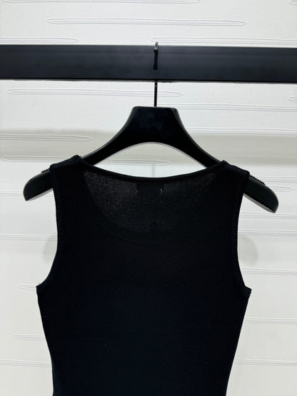 Heavy rhinestone knitted vest