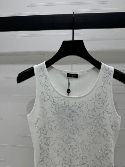 Heavy rhinestone knitted vest