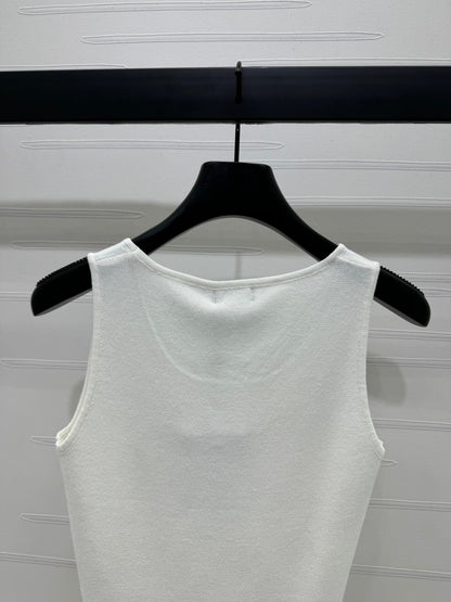 Heavy rhinestone knitted vest