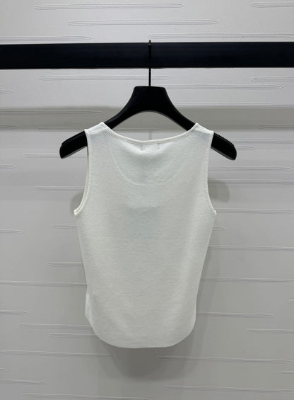 Heavy rhinestone knitted vest