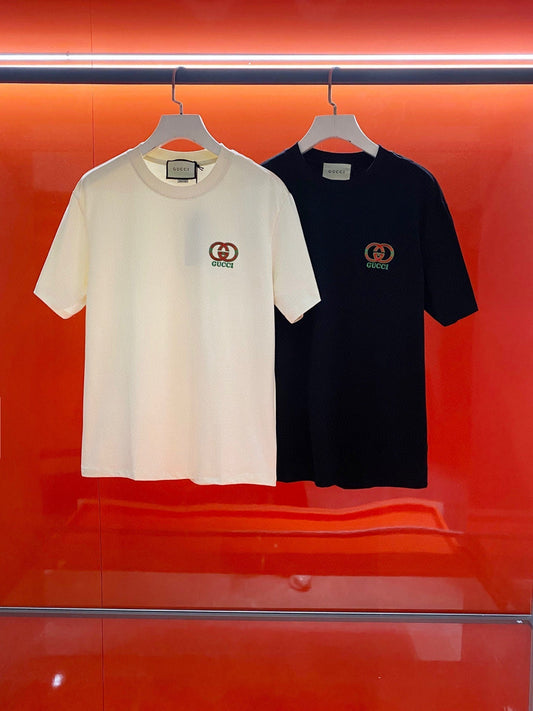 25 Spring/Summer Collection Red and Green Logo Cotton Short Sleeve T-Shirt