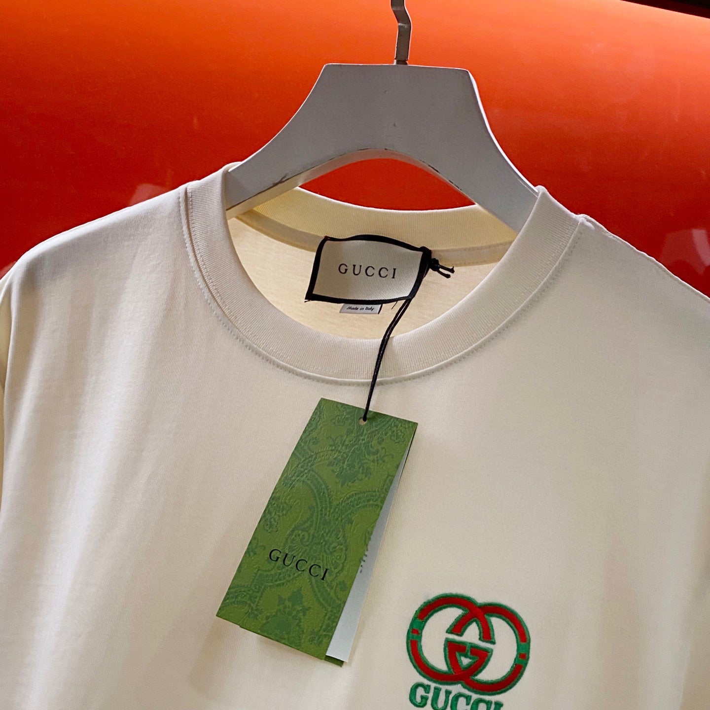 25 Spring/Summer Collection Red and Green Logo Cotton Short Sleeve T-Shirt