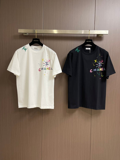 25SS Early spring new simple logo graffiti series minimalist letter print short-sleeved T-shirt