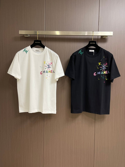 25SS Early spring new simple logo graffiti series minimalist letter print short-sleeved T-shirt