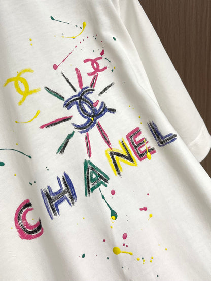 25SS Early spring new simple logo graffiti series minimalist letter print short-sleeved T-shirt