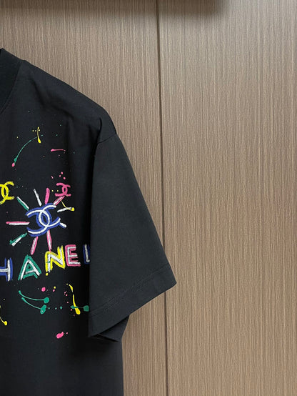 25SS Early spring new simple logo graffiti series minimalist letter print short-sleeved T-shirt
