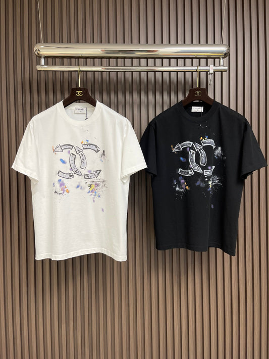 25ss early spring new simple logo graffiti series minimalist letter print short-sleeved T-shirt