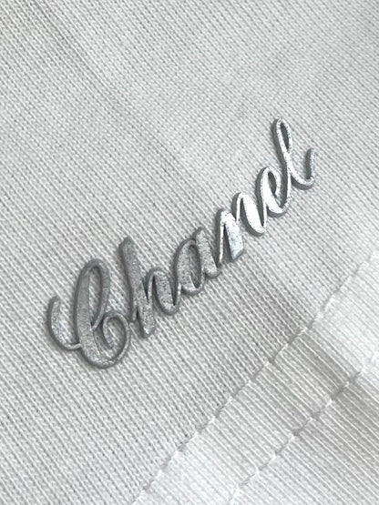 25 Silver metallic thread embroidered short sleeves