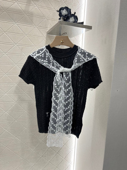 Lace shawl knit short sleeve