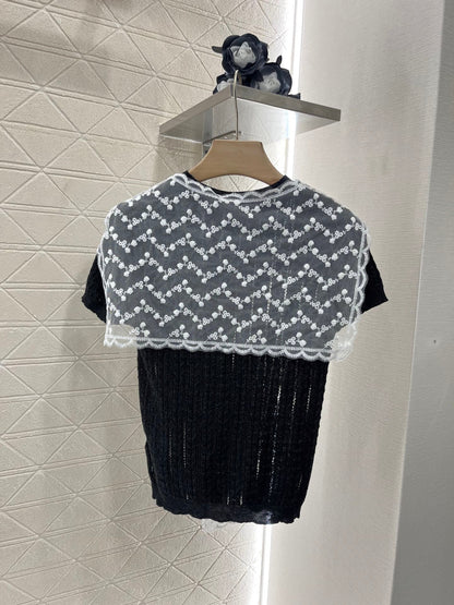 Lace shawl knit short sleeve