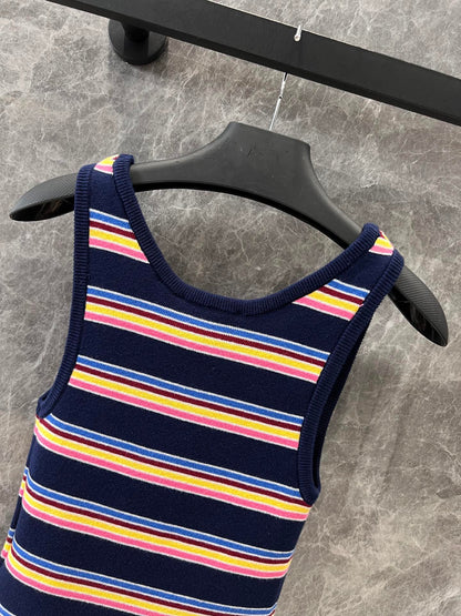 25 Colorful Striped Knit Vest