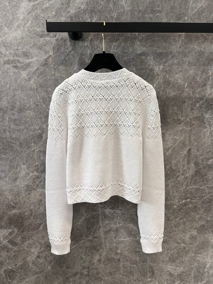 C 25 Early spring new diamond hollow crochet cardigan