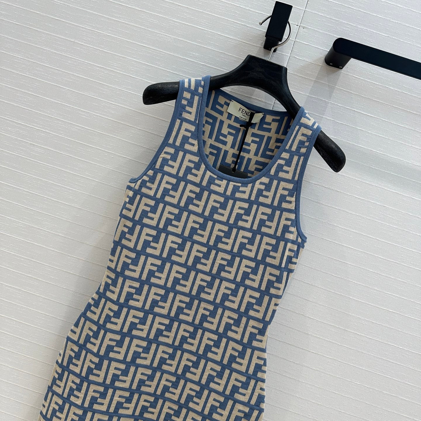 25 New blue double f jacquard slim vest long skirt