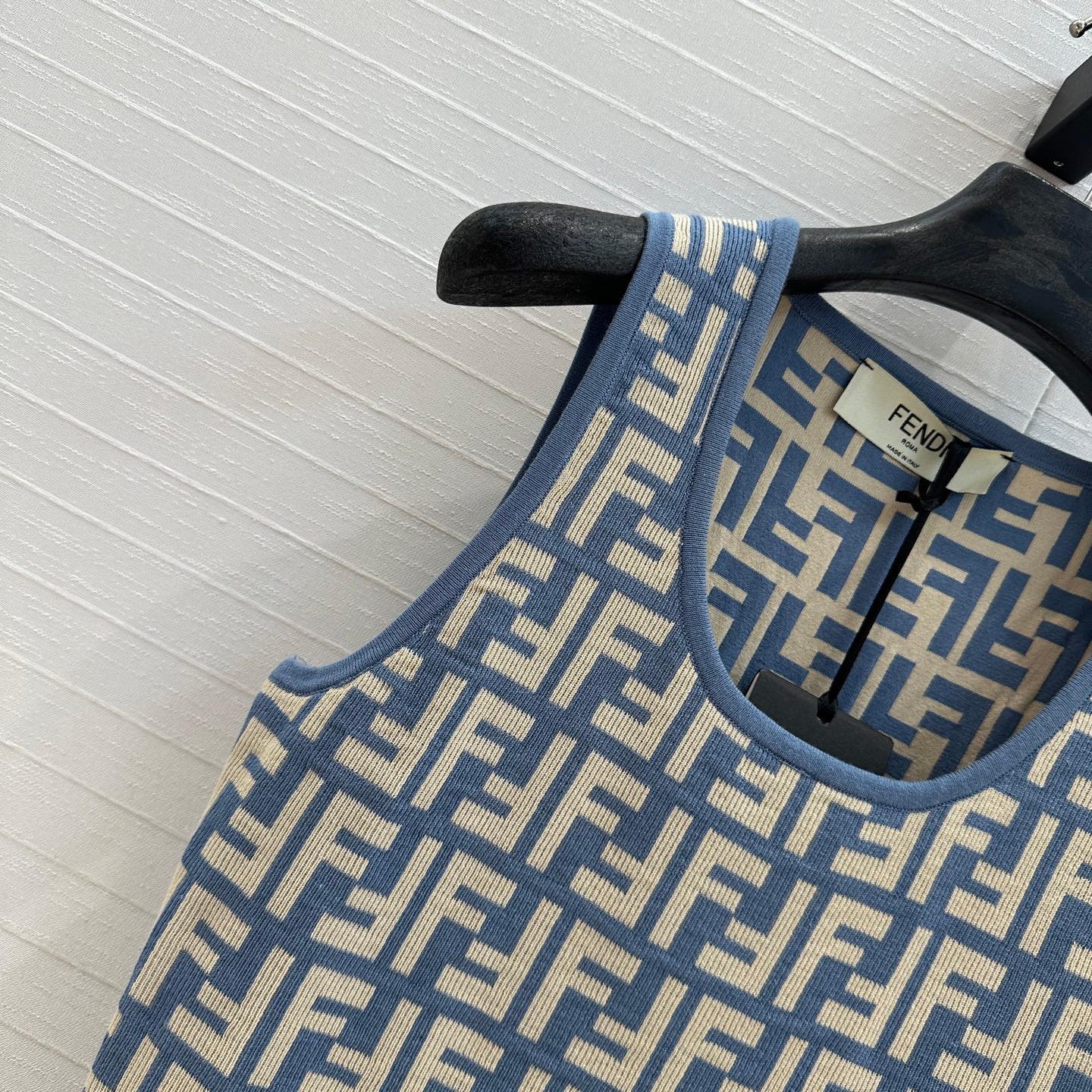 25 New blue double f jacquard slim vest long skirt