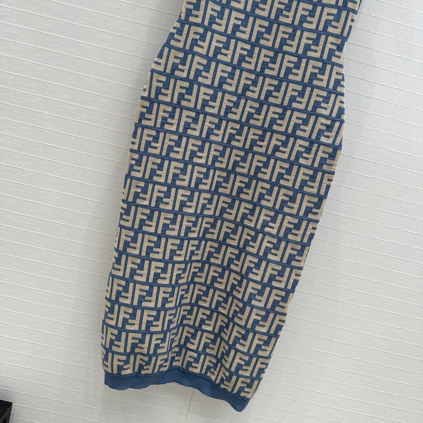 25 New blue double f jacquard slim vest long skirt