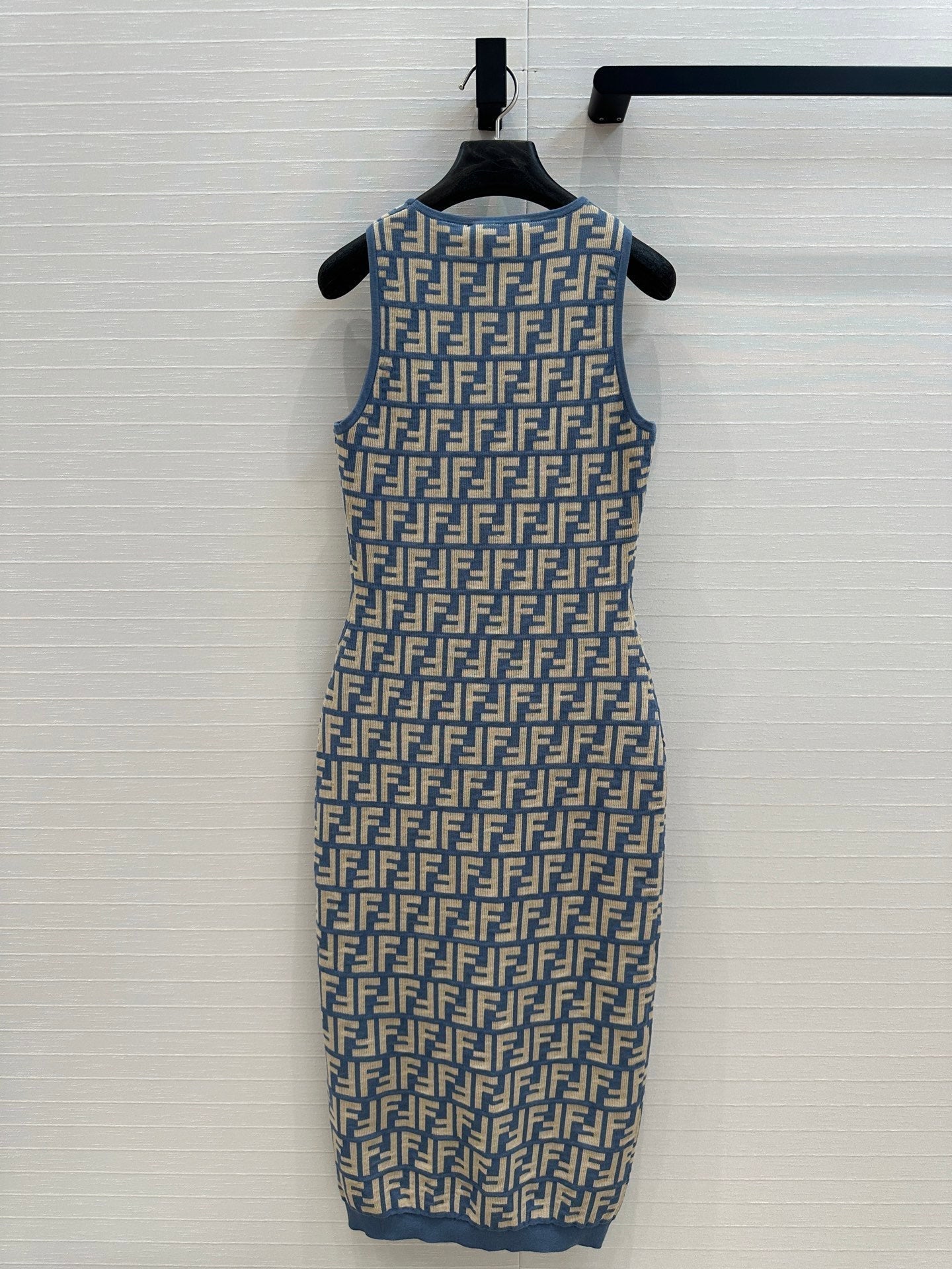 25 New blue double f jacquard slim vest long skirt